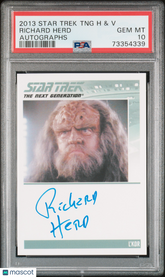 2013 Star Trek TNG Heroes & Villians Autograph Richard Herd Limited Auto PSA 10